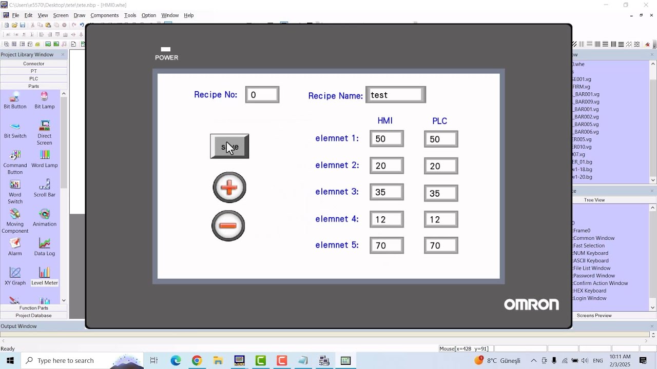 Omron NB Designer Recipe #hmi