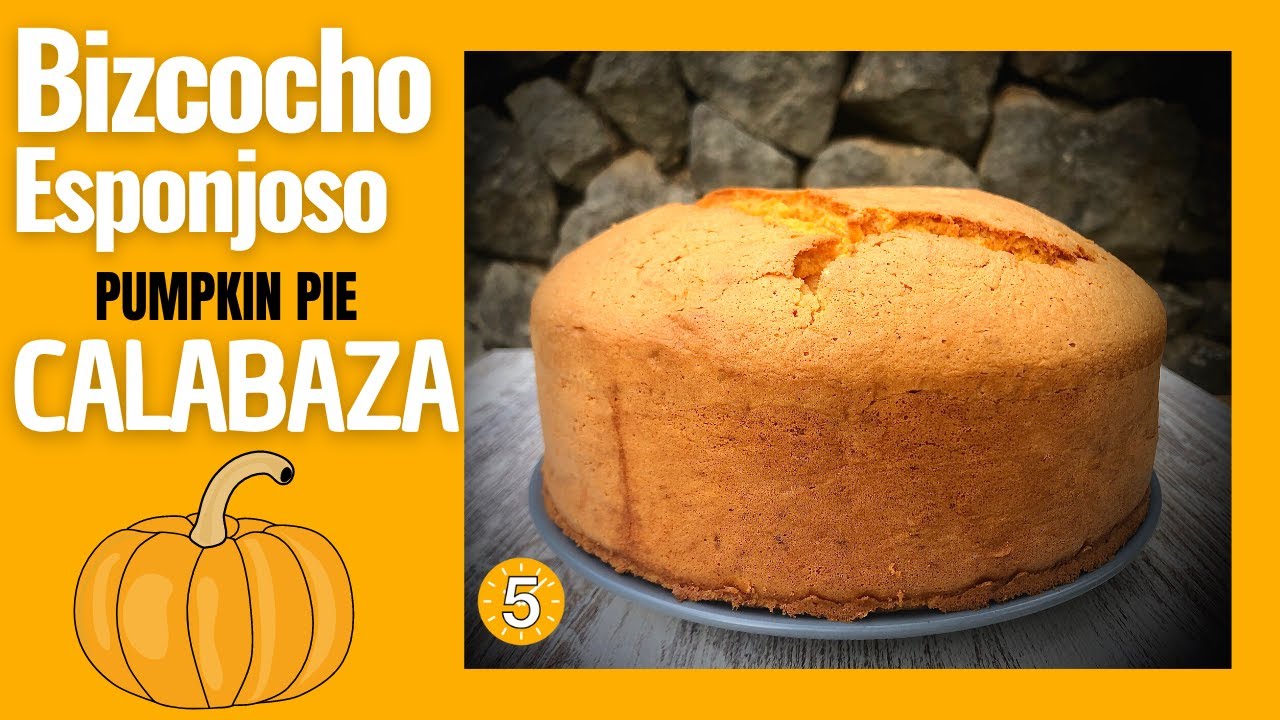 BIZCOCHO ESPONJOSO de CALABAZA 🎃 EASY PUMPKIN PIE - Recetas en 5 Minutos