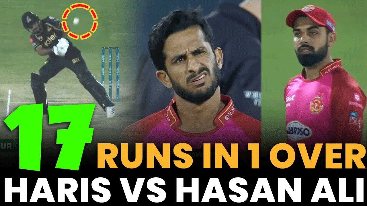 17 Runs in One Over | M Haris vs Hasan Ali | Peshawar vs Islamabad | Match 12 | HBL PSL 8 | MI2A