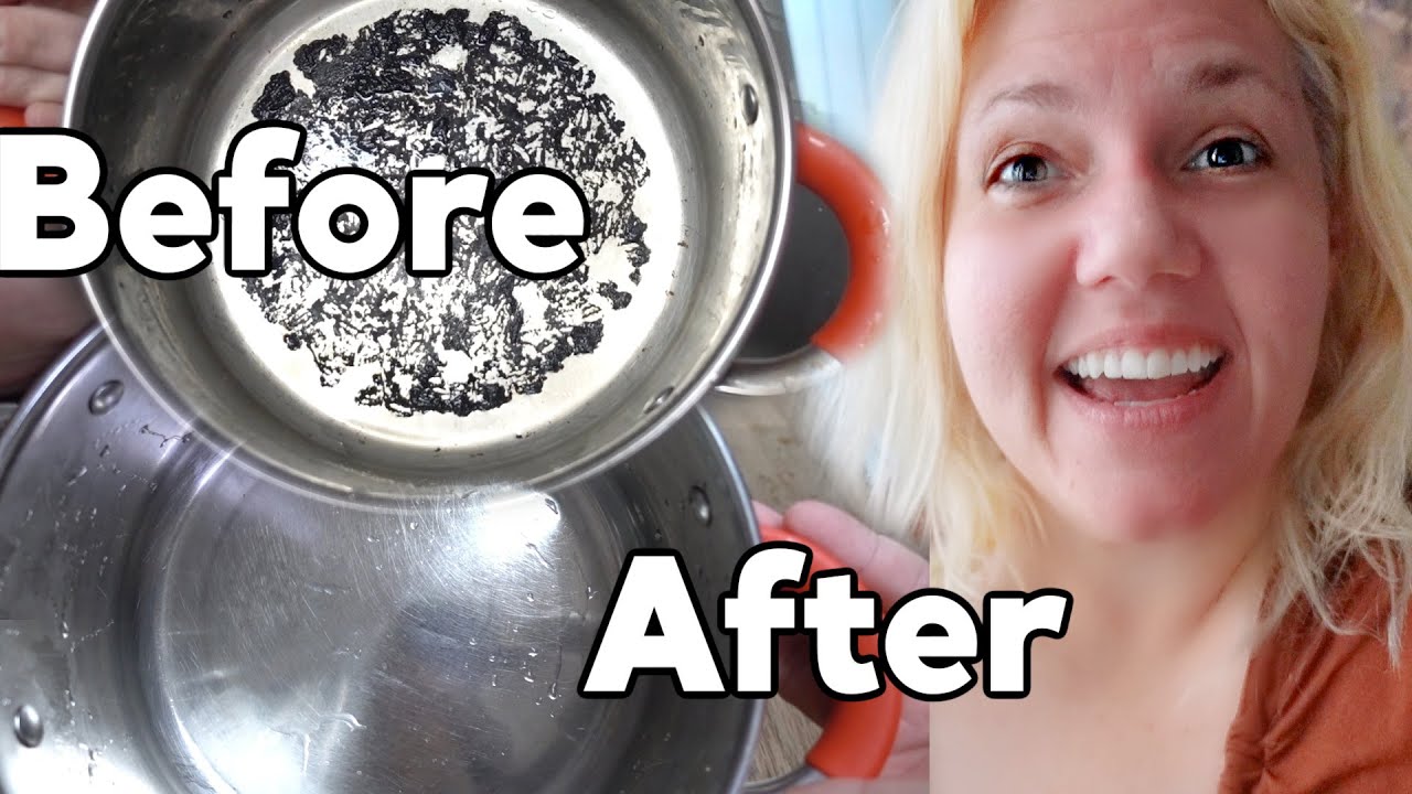 CLEAN POT SCRUBBING - This is the Easiest Way to Clean Your Burned Pots in Minutes!