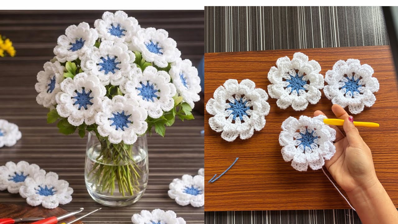 Crochet flower for beginners | How to make a crochet flower #crochet #diy #handmade #craft 