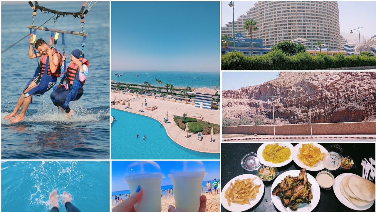 يومي في بورتو السخنه 🌊 وجمال البحر 💙🌊 ركبنا البارشوت شوفو تفاصيل الرحله كلها 💙