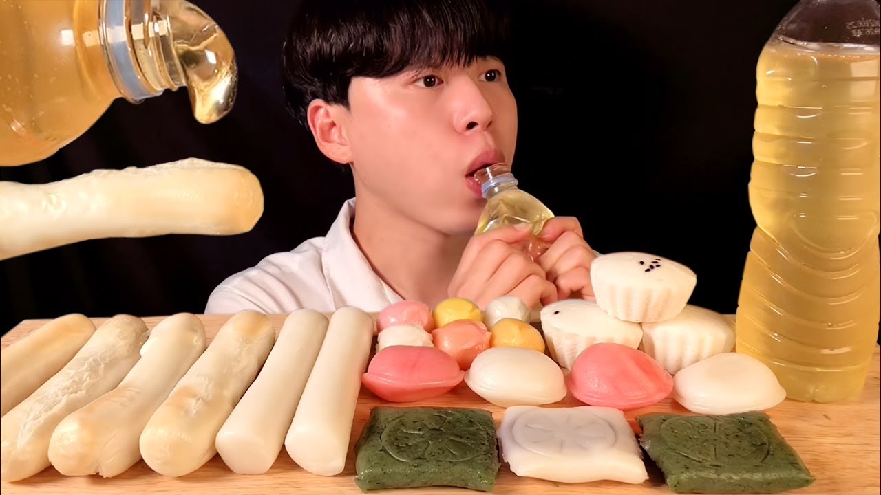 SUB)꿀젤리 & 떡 먹방 ASMR 가래떡에 꿀젤리 얹어서 먹으면 개꿀~ HONEY JELLY & RICE CAKE MUKBANG