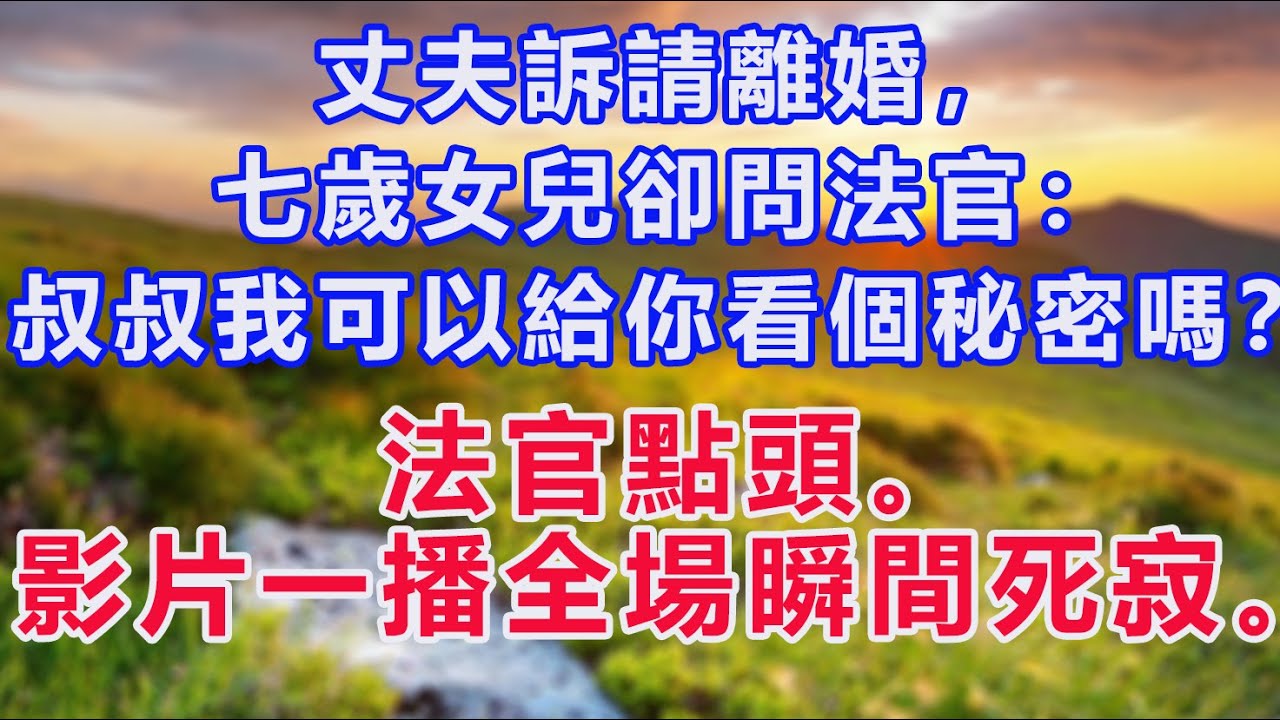 丈夫訴請離婚，七歲女兒卻問法官：「法官大人，我可以給你看個媽媽不知道的秘密嗎？」法官點頭。影片一播，全場瞬間死寂。#情感故事 #講故事 #深夜故事#情感故事#故事#小說#情感#婚姻