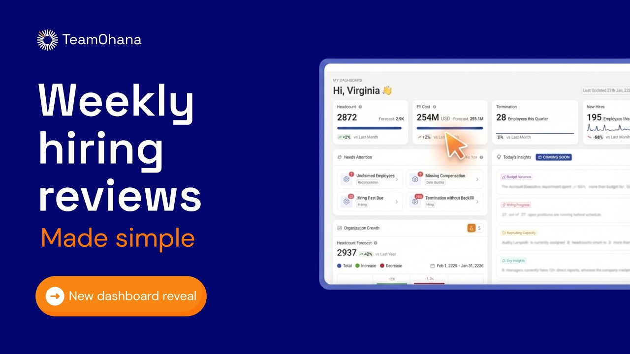Weekly Hiring Reviews Made Simple: Headcount + Cost Dashboard Walkthrough (TeamOhana)