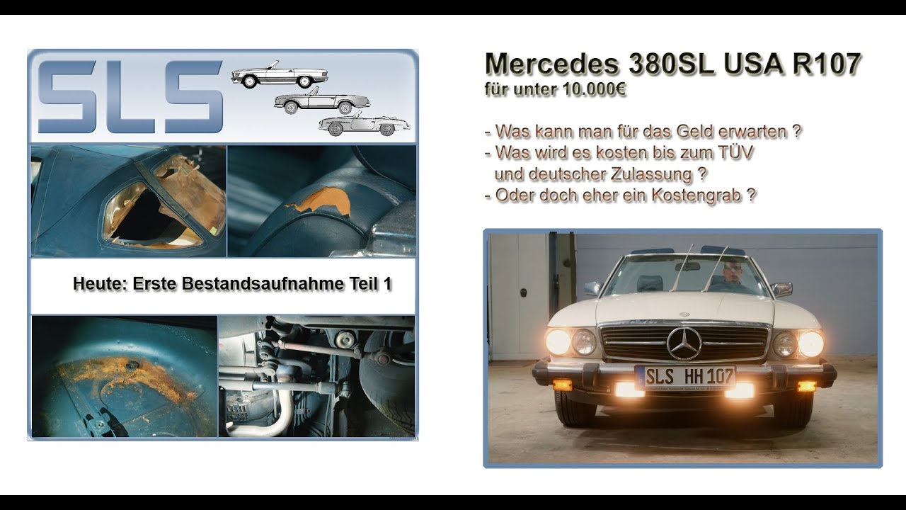 Mercedes 380SL R107 frisch aus den USA für unter 10.000€  **erste Bestandsaufnahme Teil 1