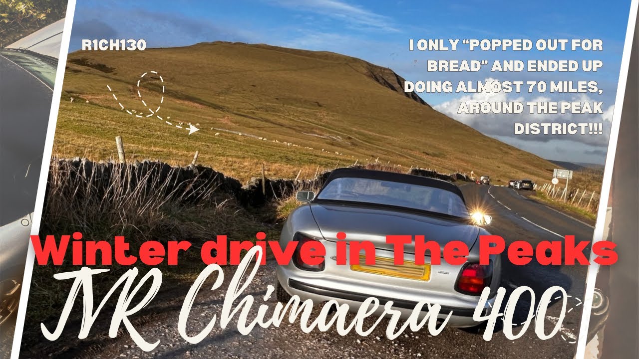 AWESOME V8 ENGINE NOISE, as I cruise into the Derbyshire Peak District and back, in my TVR Chimeara!