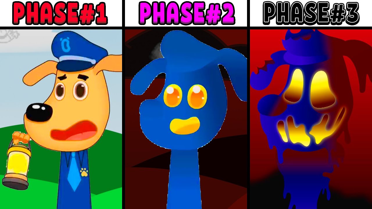All Phases in New Incredibox Sprunki Oc of Sheriff Labrador Ghost: From Phase 1 to Phase 3