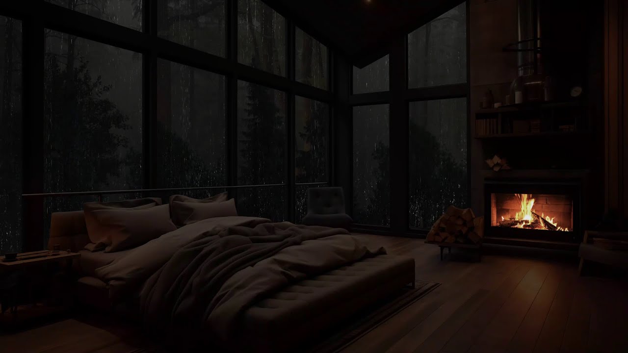 Chuva Tropical Noturna e Cabana Aconchegante Sons Relaxantes para Dormir Melhor