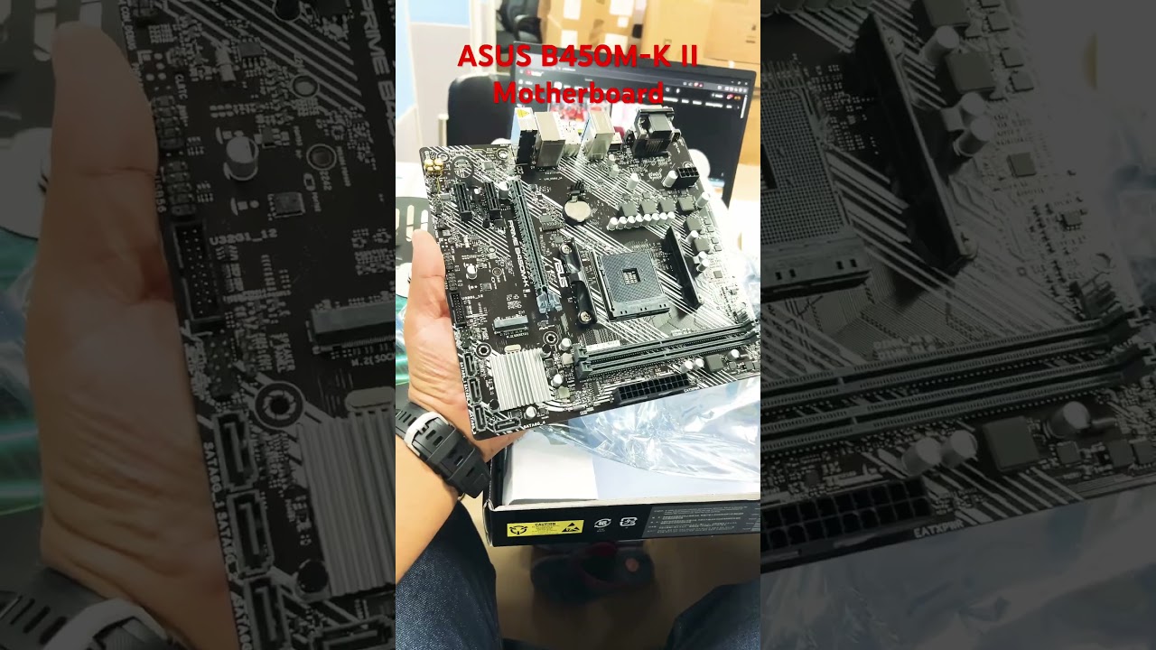 ASUS B450M-K II MOTHERBOARD. check Global brand hologram. #motherboard #tufgaming #amd #asus #ai