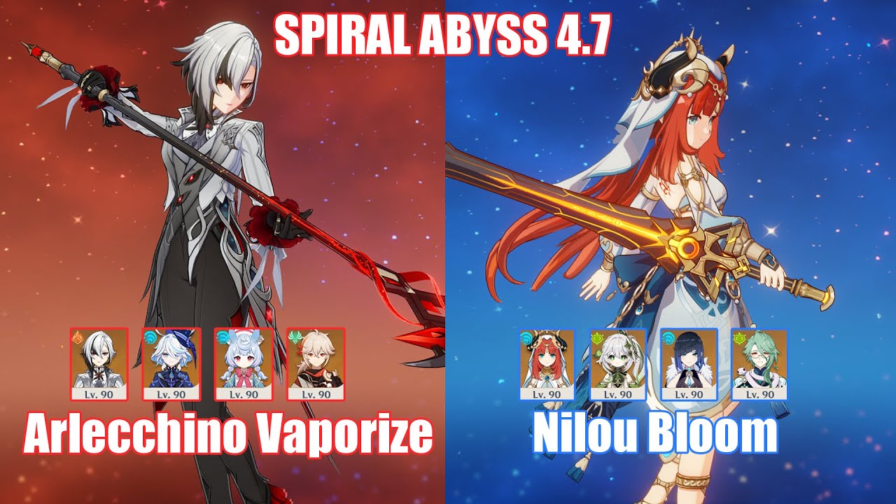 C0 Arlecchino Vaporize & C0 Nilou Bloom | Spiral Abyss 4.7 | Genshin Impact