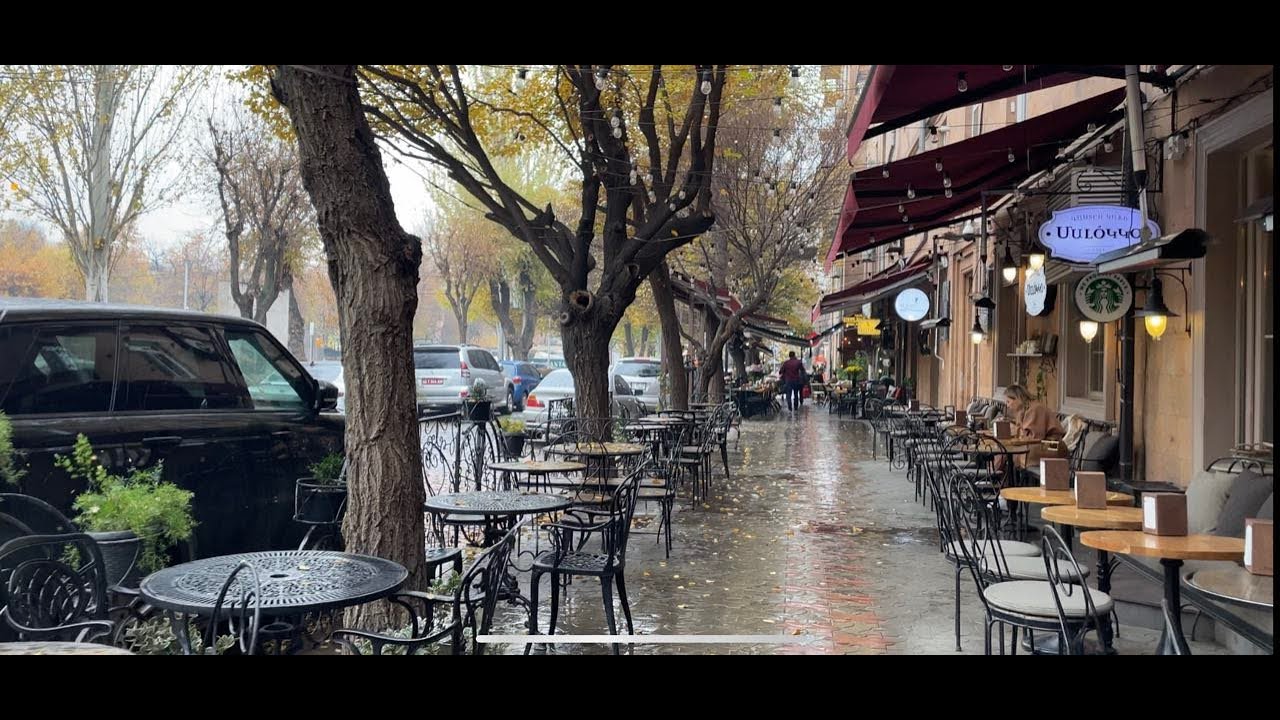 Armenia, Yerevan 🇦🇲 4K - Morning walk in rainy Yerevan, 2022