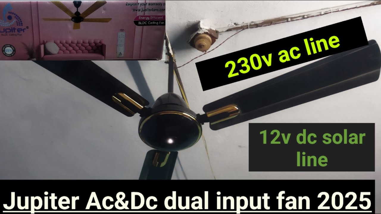 Jupiter Tricoper Hybrid BLDC solar Celling fan 1200mmUnboxing,installation,Review #jupiter#bldcfan