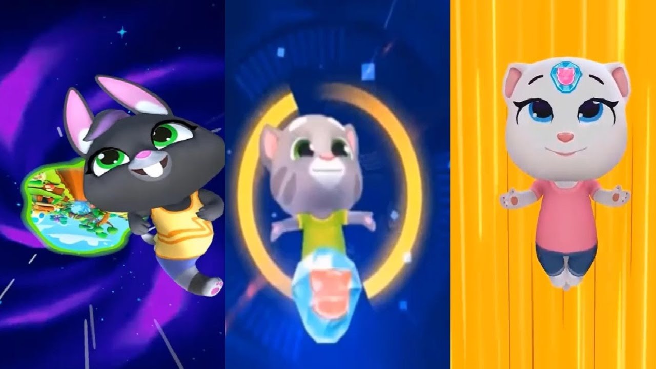 TALKING TOM GOLD RUN 2 VS TALKING TOM LITTLE WARRIOR TOM HERO DASH Tom VS Angela VS Becca Gameplay