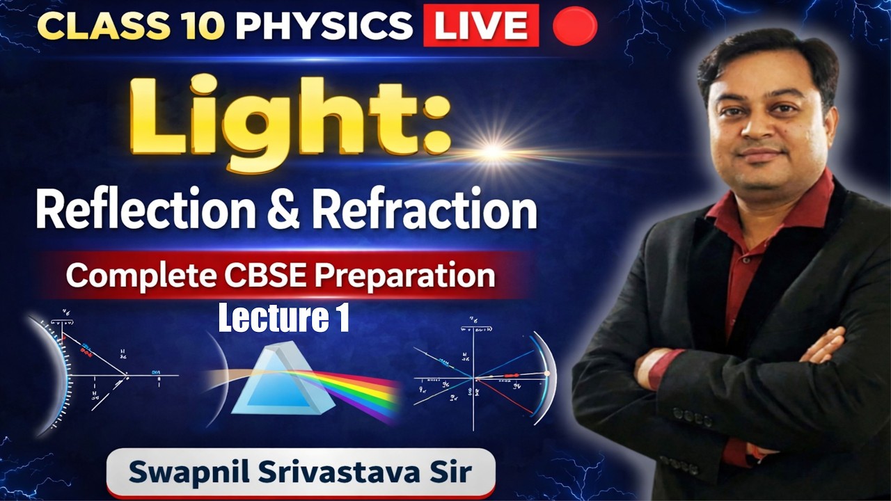 Class 10 Physics LIVE 🔴 | Light: Reflection & Refraction Lec 1 | Full Chapter Board Exam 2026