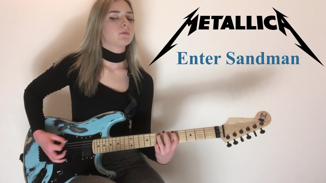 ENTER SANDMAN - METALLICA | Full Guitar Cover + Solo (Multicam) by Anna Cara