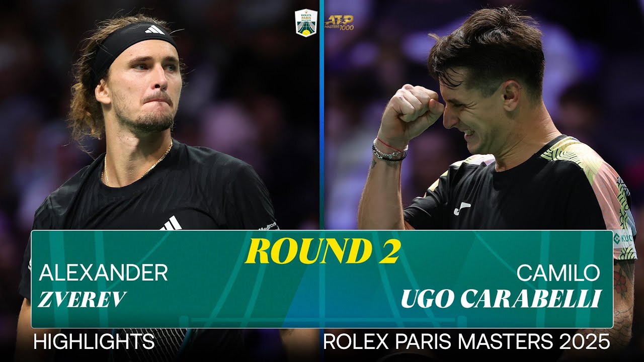 Alexander Zverev vs Camilo Ugo Carabelli R2 highlights | Rolex Paris Masters
