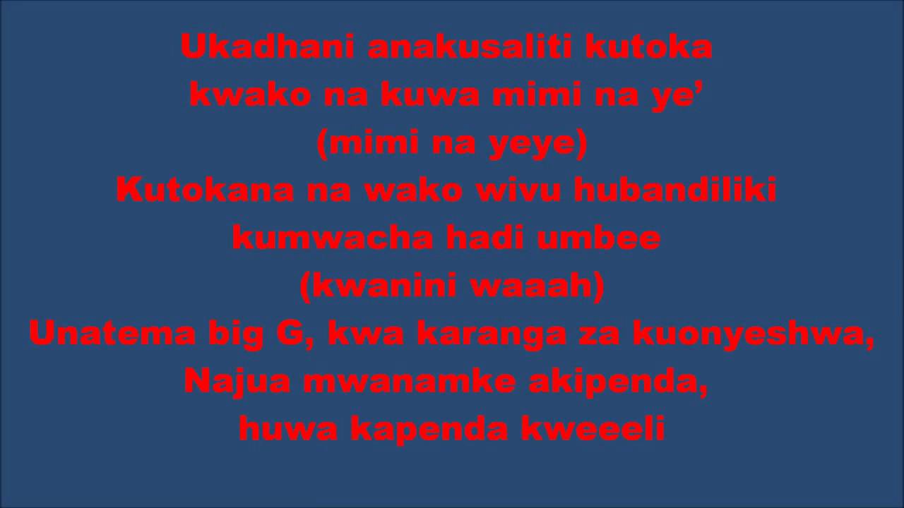 MAPENZI YANA RUN DUNIA   ALI KIBA Lyrics by yoseph mhs