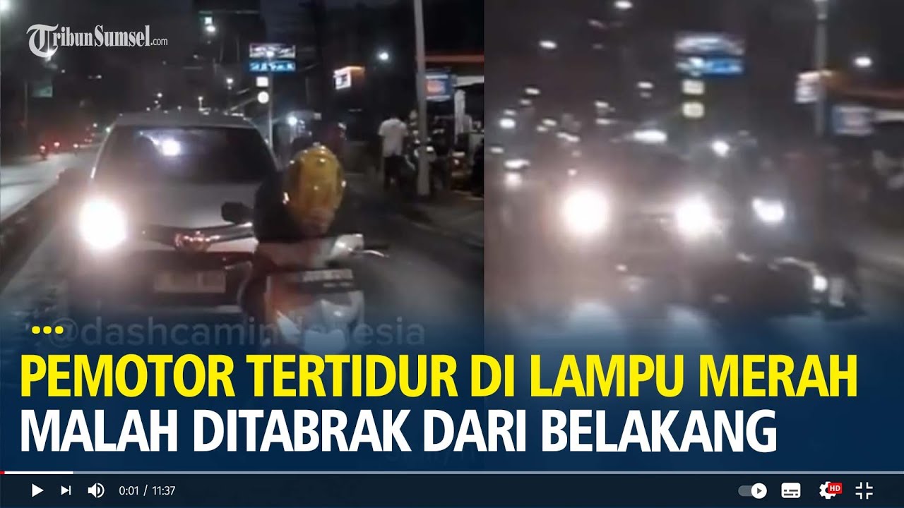 Viral Pemotor Ketiduran di Lampu Merah Malah Ditabrak Mobil dari Belakang
