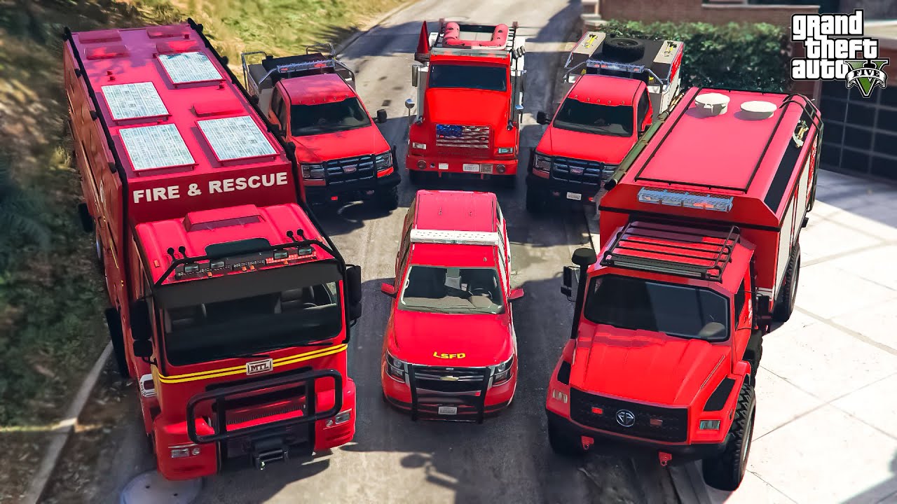 GTA V - Franklin Stealing HEAVY FIRE Department Vehicles in GTA V! | (GTA V roleplay)