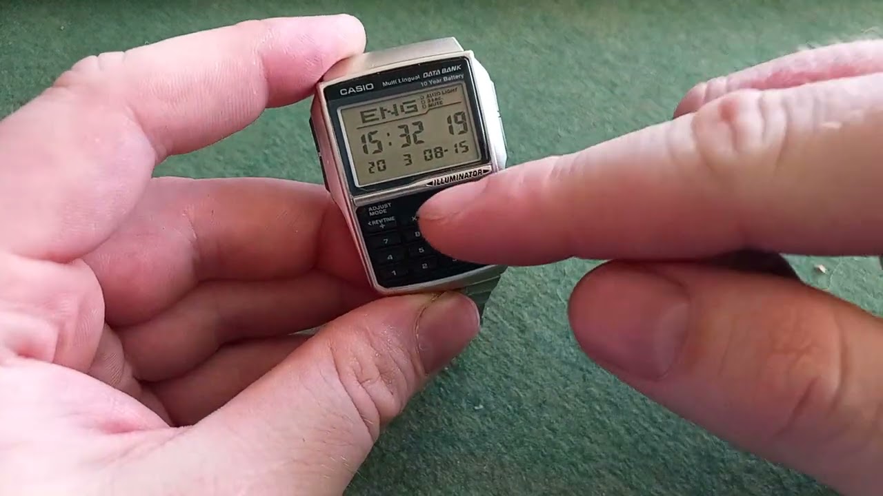 how to set the day, date, month and year on a casio databank dbc-32d-1aes