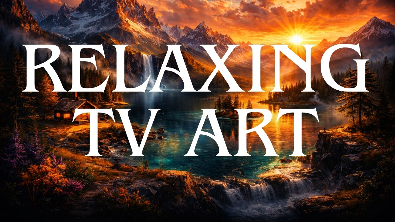 Golden Alpine Serenity | Cinematic Mountain Lake Sunset (Relaxing Nature Art with calming music