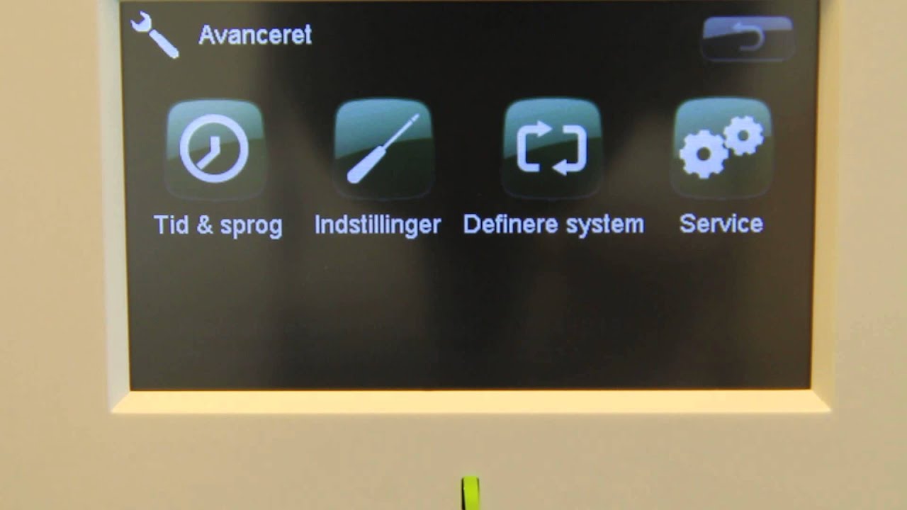 CTC varme pumpe menu oversigt