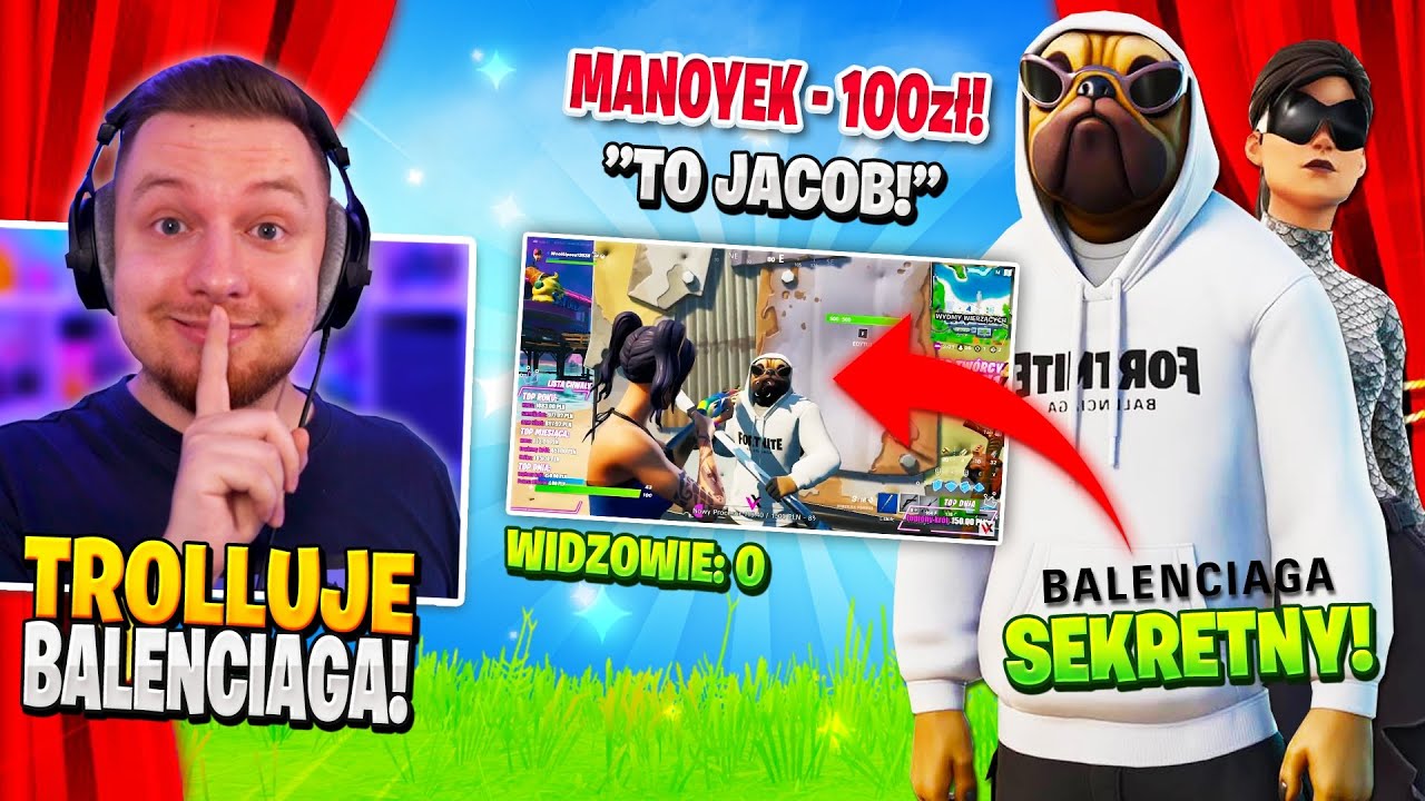 TROLLUJĘ małych STREAMER&Oacute;W skinami BALENCIAGA w Fortnite 🏆 (TOP MODEL!)