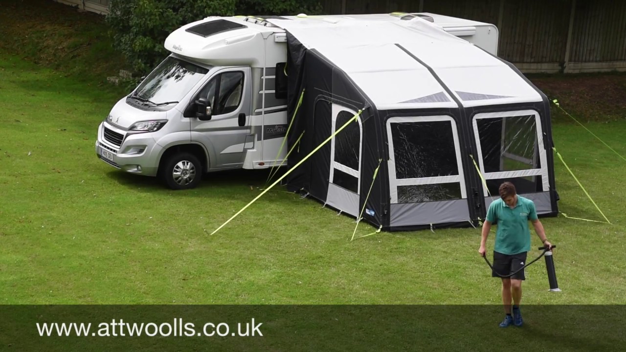 Kampa Motor Rally Air (Drive Away) Awning Pitching & Packing (Real Time) Video