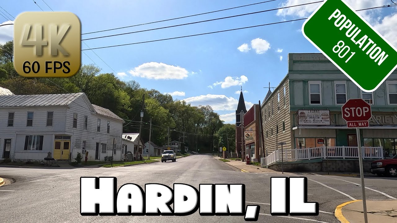 Driving Around Small Village Hardin, IL in 4k Video