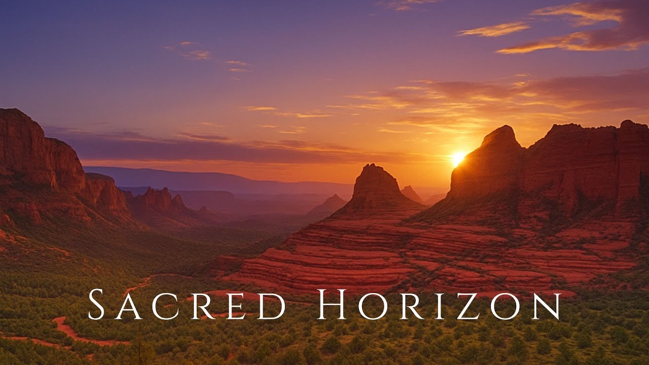 Sacred Horizon | Sedona Sunset Ambient Music with Red Rocks and Soothing Sky