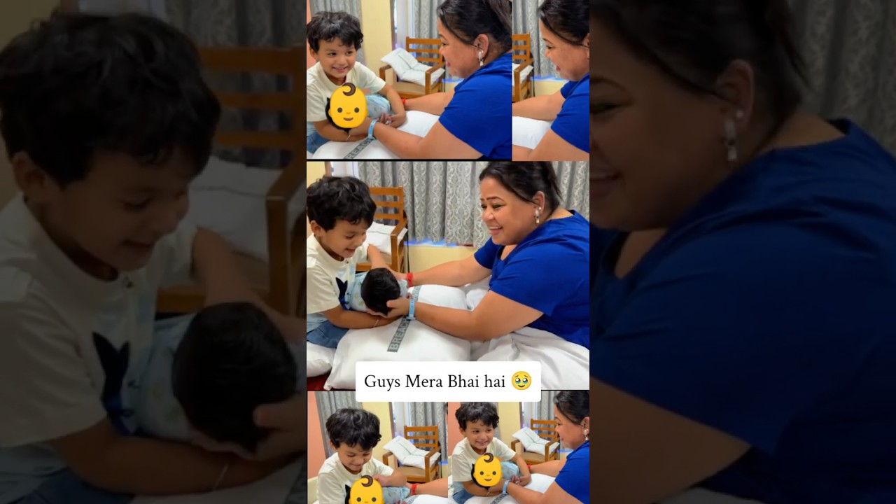 Gola Holds Baby Brother Kaju for the First Time 💙👶