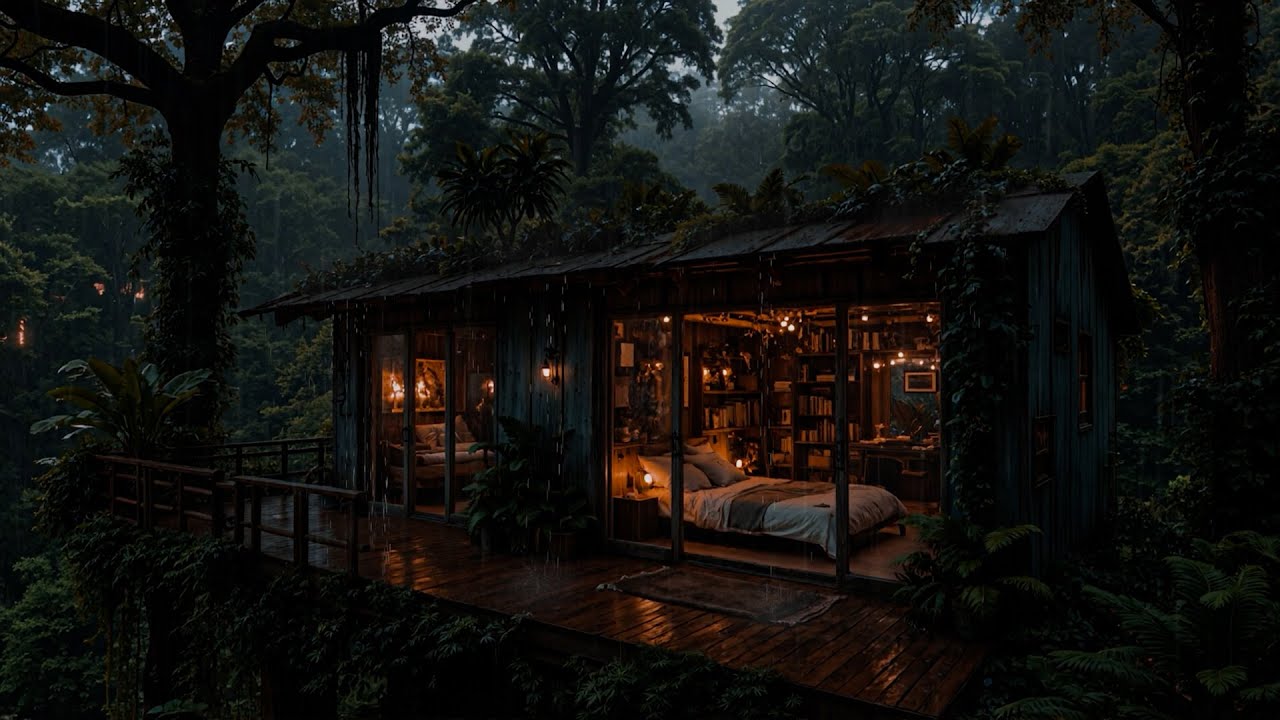 Soft Rain Whispering Around a Cozy Forest Cabin 🌧️🌲 | Calm Sounds for Deep Sleep