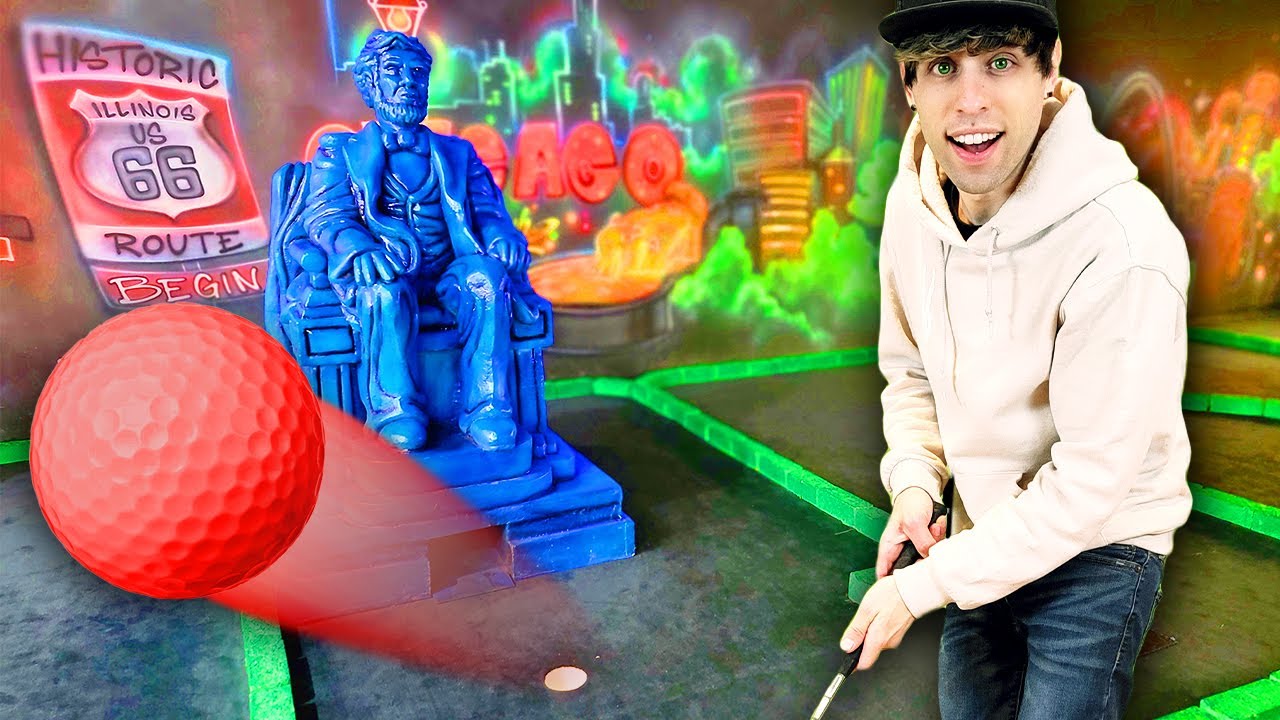 WEIRDEST Indoor Mini Golf Ever - ARCADE MATT VS FRIEND