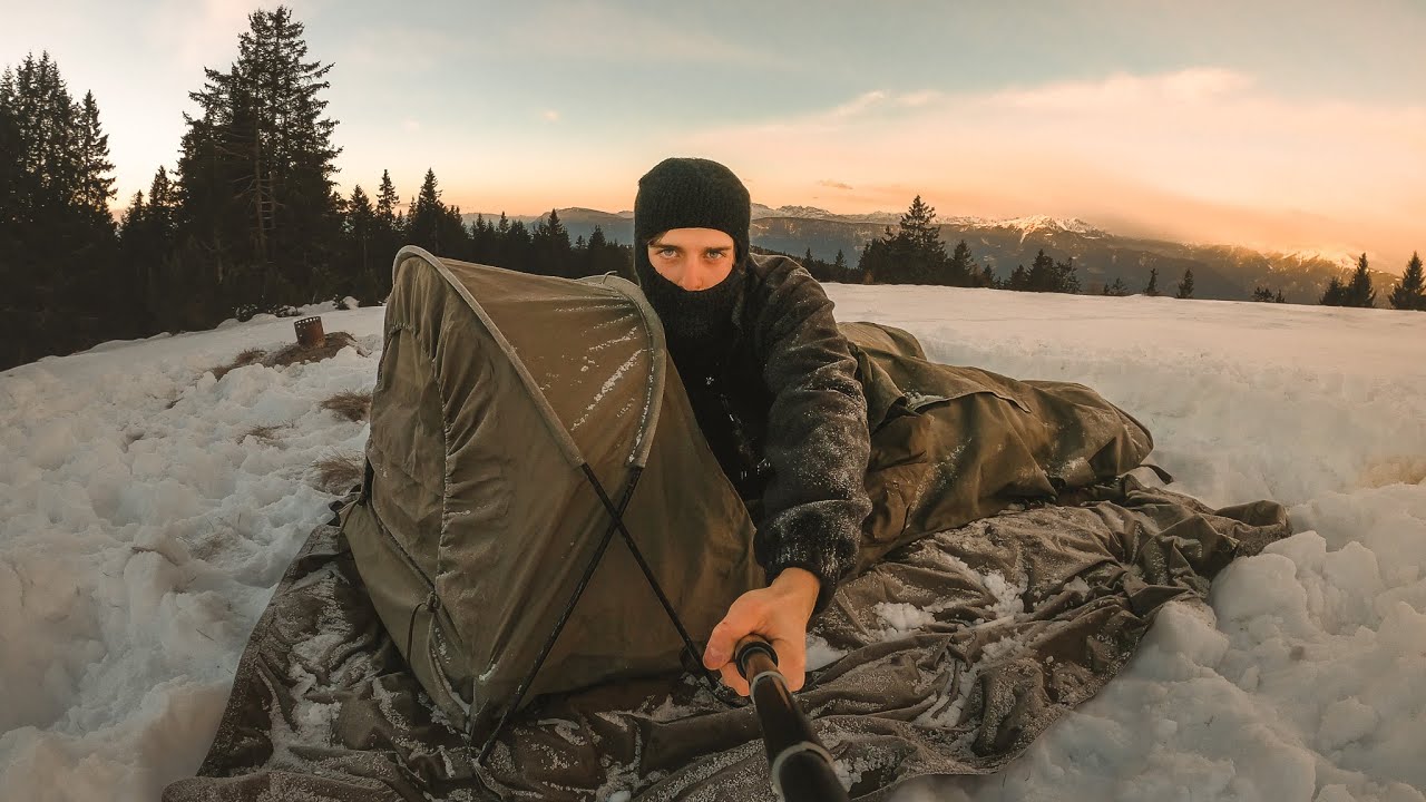 -11°C ALLES IST GEFROREN🥶 | Winterbiwak im Schnee mit Carinthia Observer Plus und Defence 4