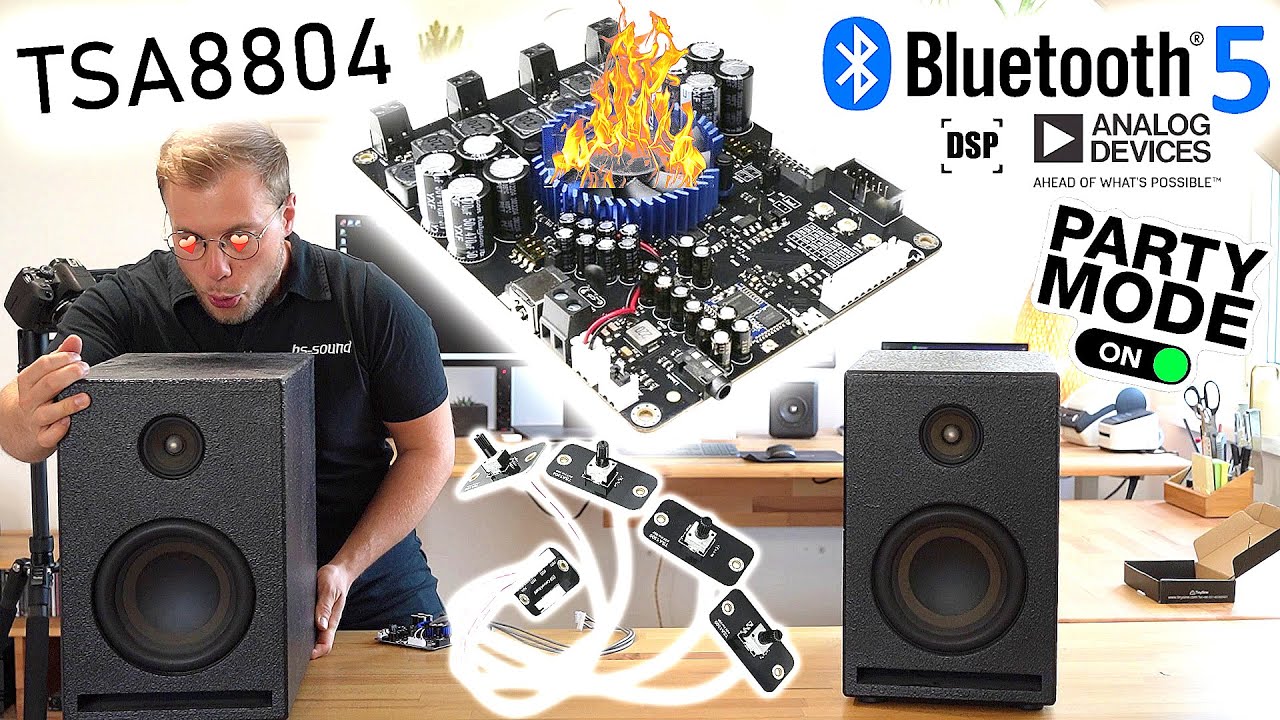TinySine TSA8804 | Mehr POWER ? Könnt ihr HABEN !  4x100W / 2x200W Bluetooth Verstärker ADAU1701 DSP