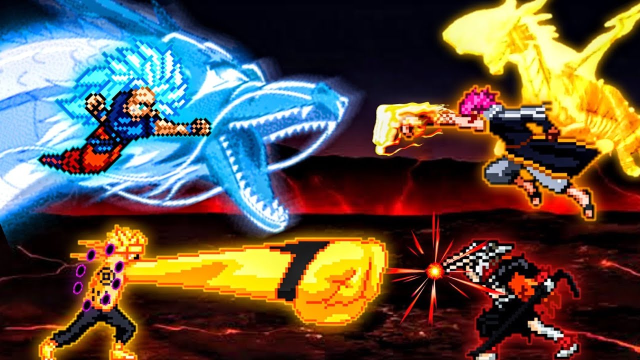 Epic🤩| Naruto OP V2 (all form) & Goku TP OP (all form) VS Ichigo V5 OP & Natsu OP #Mugen #SOLOLEGION