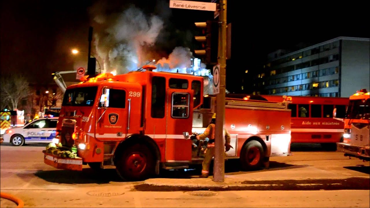 DOZENS OF MONTREAL FIRE TRUCKS RESPOND TO 5 ALARM FIRE