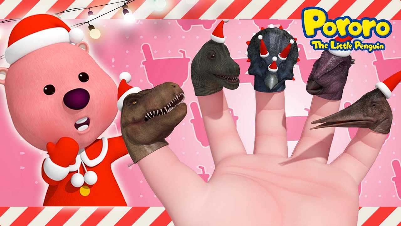 Santa Dinosaurs Family🎁 | Finger Family + | Christmas Song for Kids | Pororo Nursery Rhymes