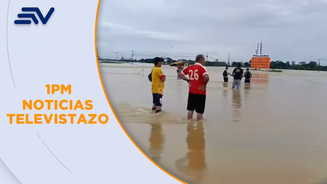 Babahoyo - Quevedo: La carretera está llena de agua en sector La Chorrera | Televistazo | Ecuavisa