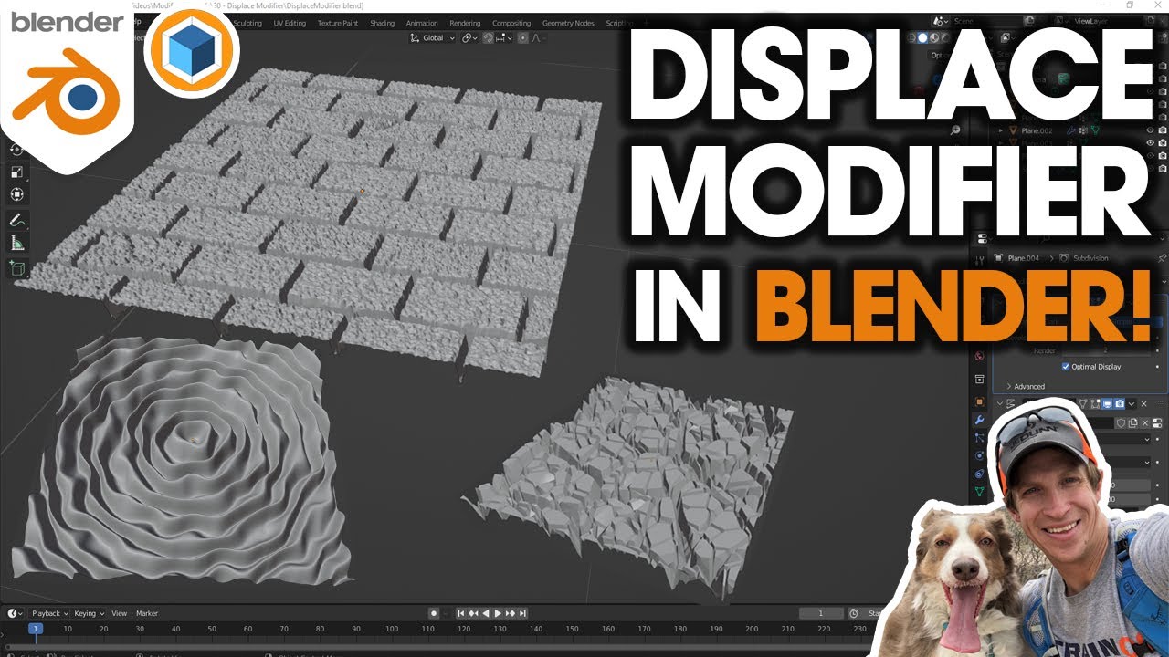 Как использовать модификатор DISPLACE в Blender! (Пошаговое руководство)