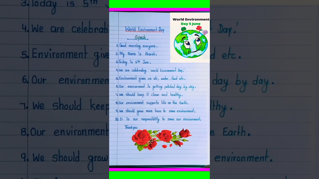 Speech On World Environment Day 2024/10 Lines Speech On World Environment Day/World Environment Day