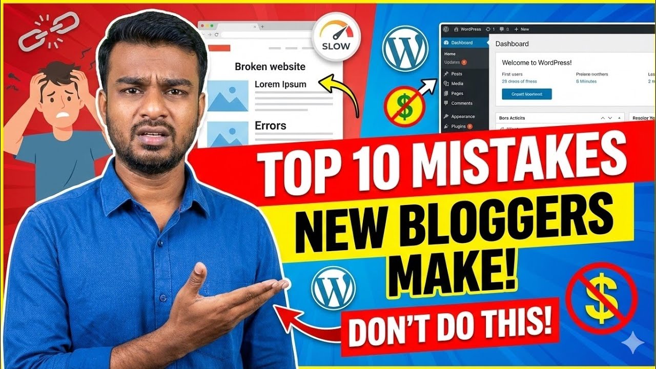 Top 10 Mistakes New WordPress Bloggers Make ❌ | WordPress Mistakes in Kannada 