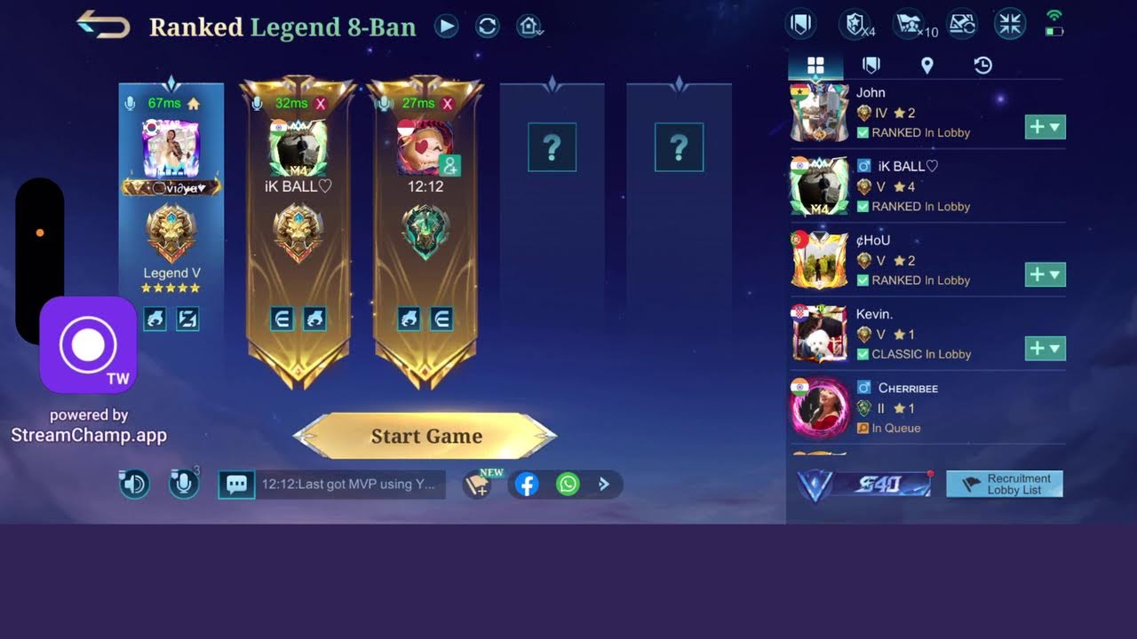 Broadcast powered by StreamChamp