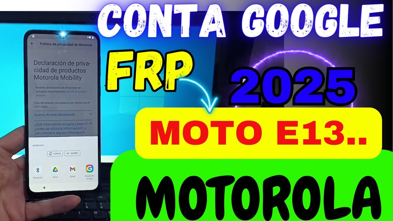 Desbloqueio Conta Google MOTOROLA - #motoe13 - Quando Não COMPARTILHA 2025