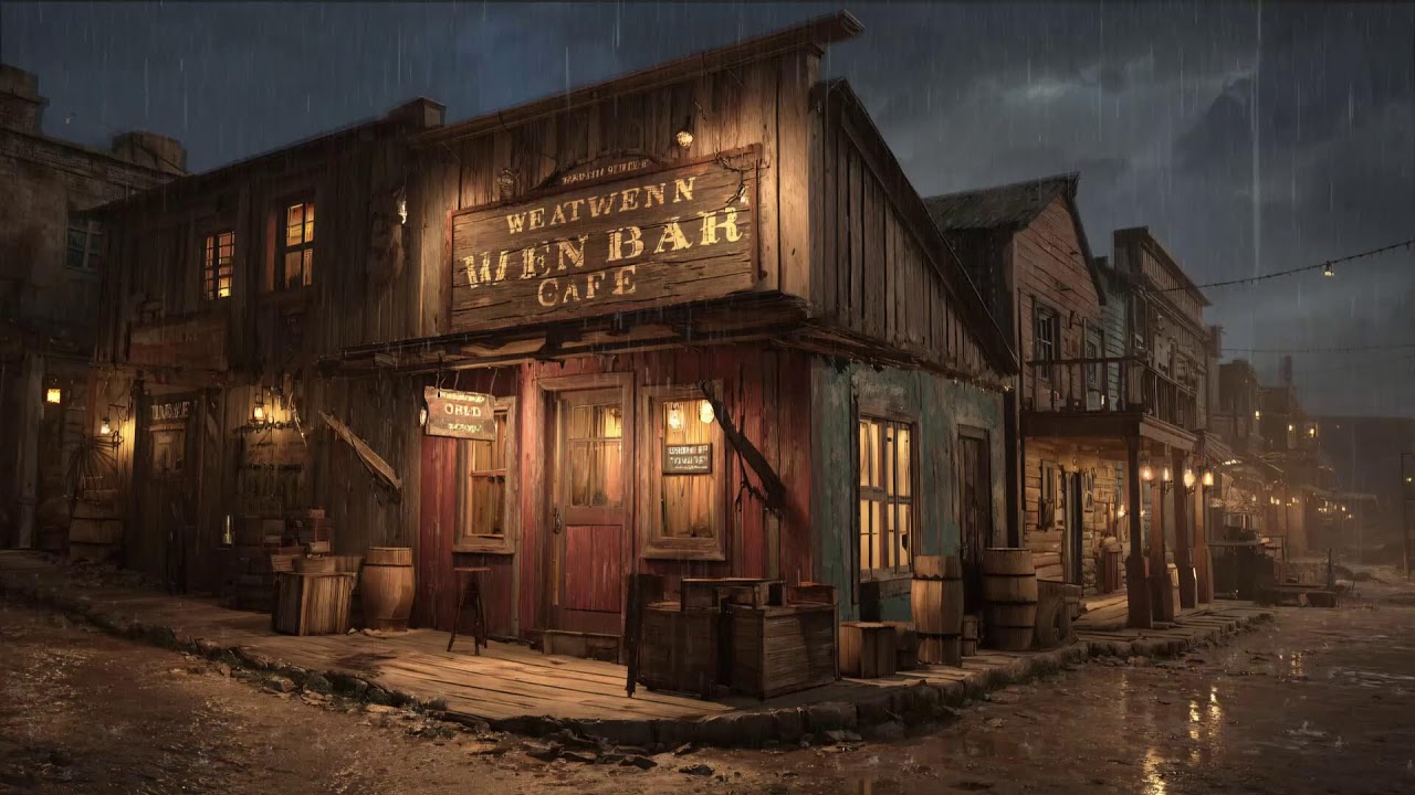 Rainy Night In An Old Town • Western Lofi Ambience