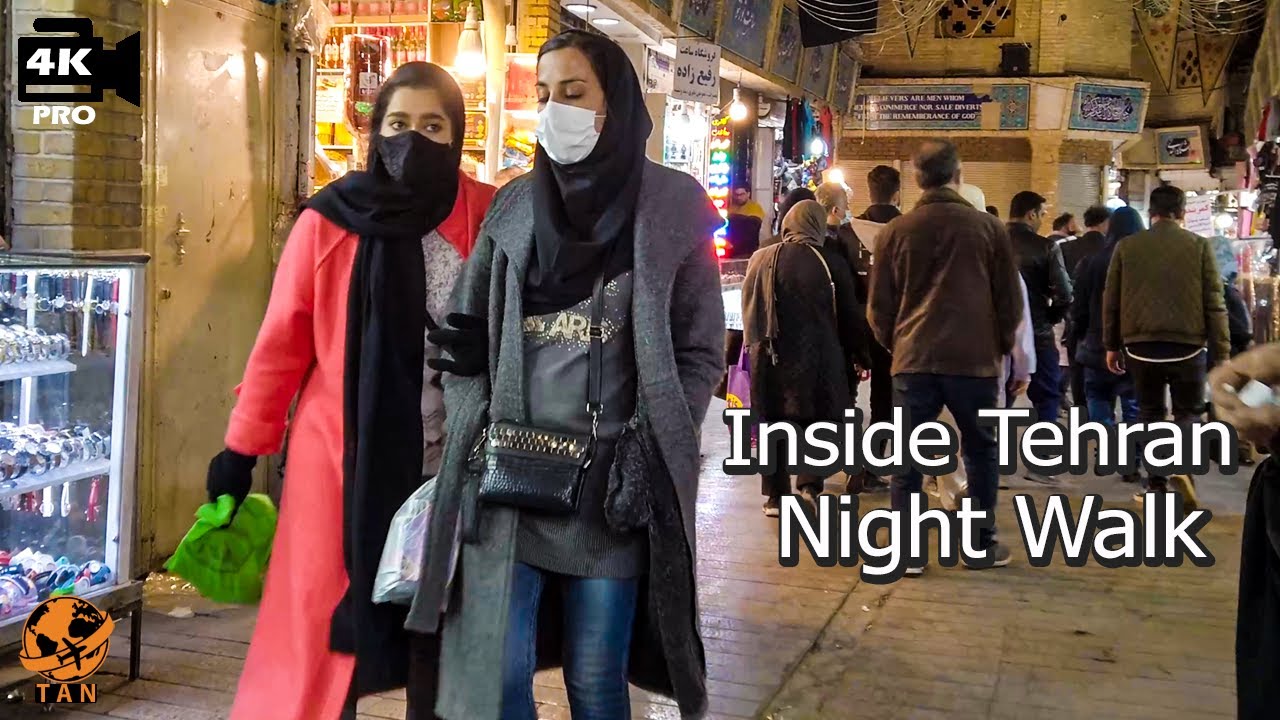 Iran Night Walk on Tajrish Bazaar Tehran City Nightlife Yalda Night Iran walk 4k