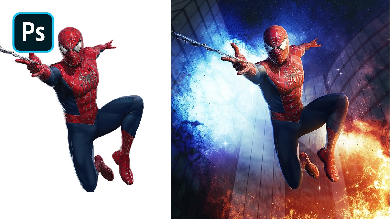 Create a SPIDERMAN Poster - Photo Manipulation Photoshop Tutorial