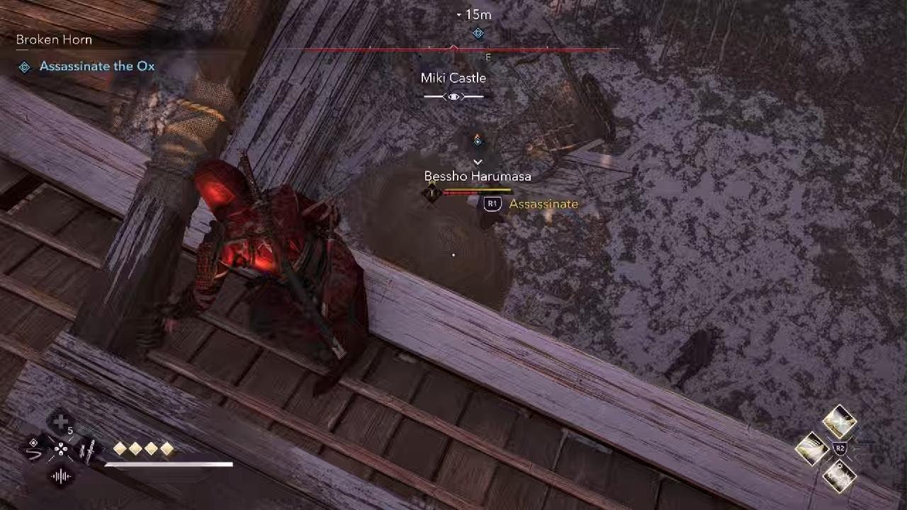 Assassin's Creed Shadows - Assassinate The Ox - Miki Castle - Naoe tactical stealth approach