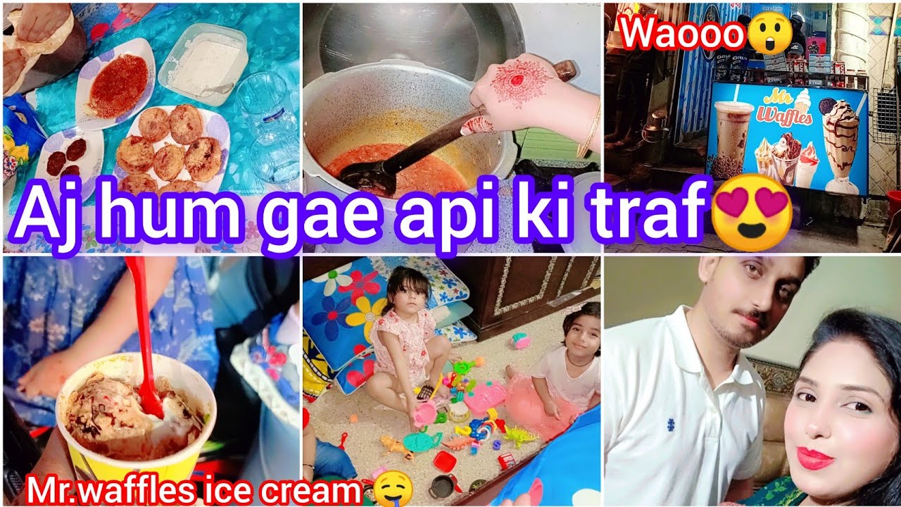 Aj hum gae api ki traf 😍||Mr.waffles se khai ice cream 🤤||@Alinarizwanvlogs#waffles#icecream#vlog
